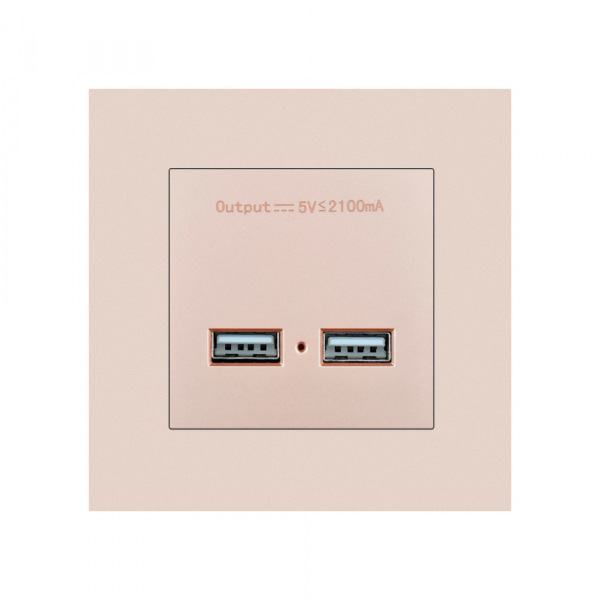 USB розетка SRAN 2xUSB 5V 2.1A gold