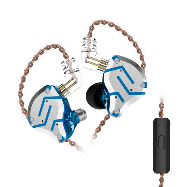 Наушники KZ ZS10 Pro с микрофоном glare blue