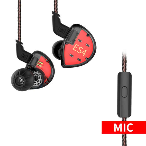 Наушники KZ ES4 с микрофоном black