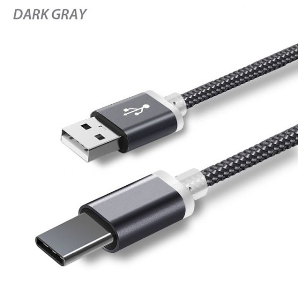Кабель зарядный 1м USB - USB Type-C с удлиненным штекером 10мм OEM